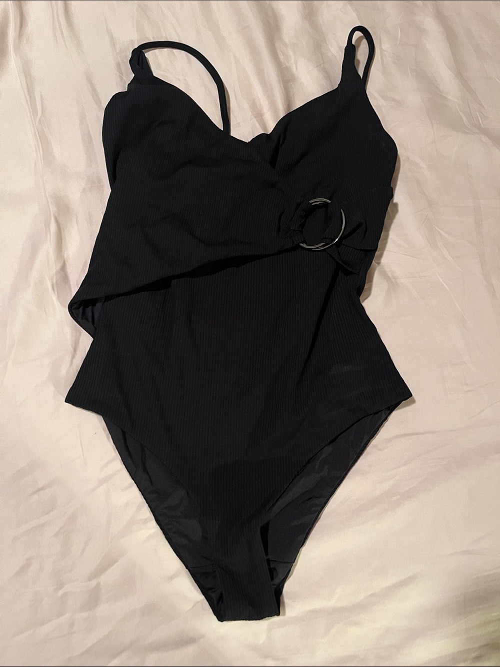 Onia Black One-Piece Swimsuit with Side Ring Detail
